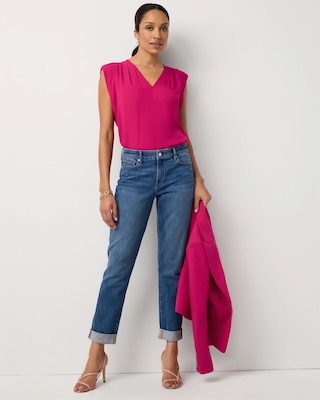 Mid Rise Girlfriend Ankle Jean