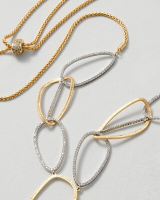 Convertible Mixed Metal Pavé Y-Necklace