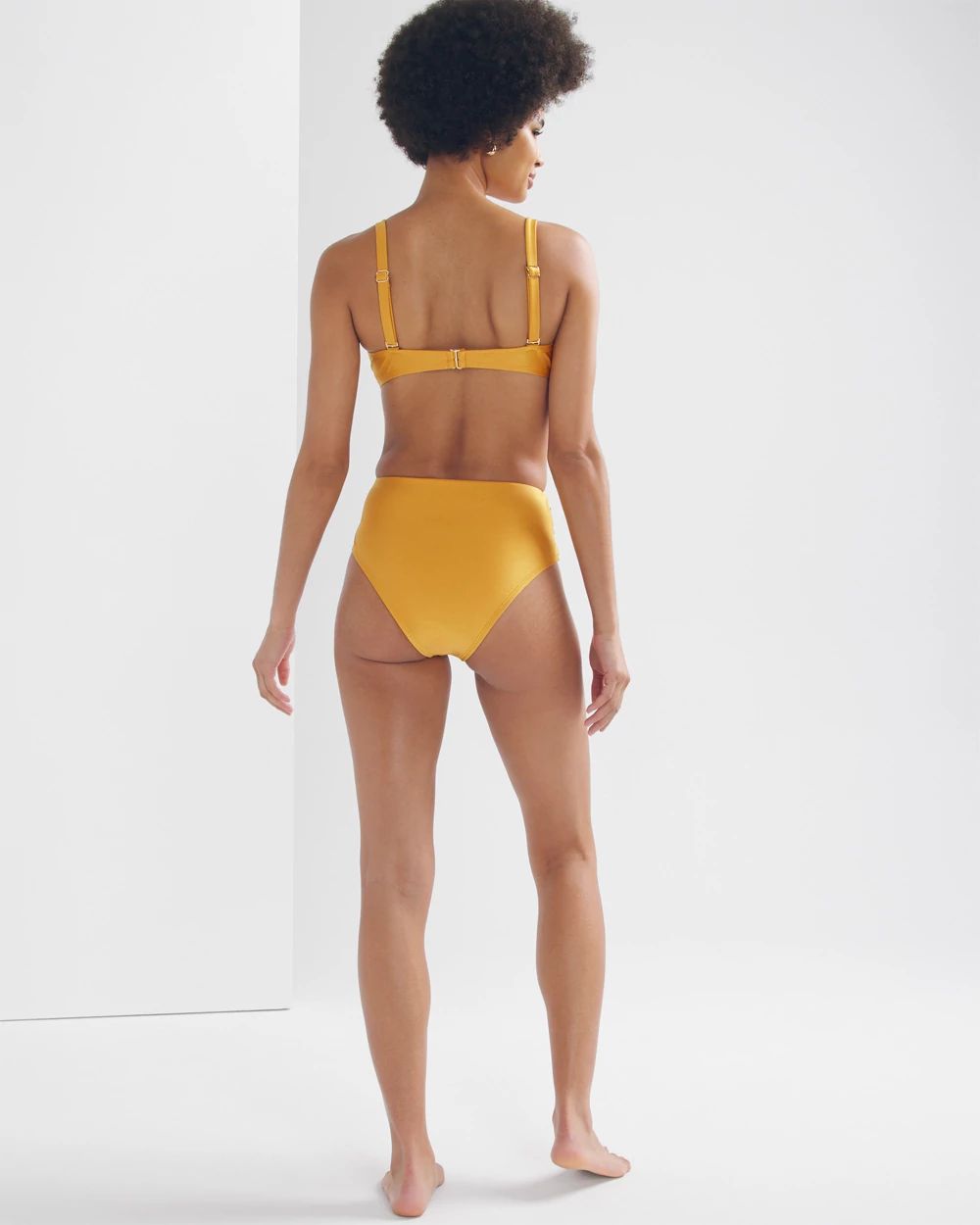 High-Waist Drape Swim Bottom