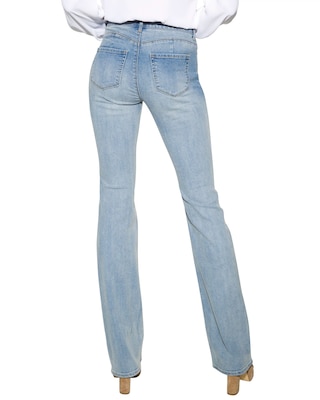 Outlet WHBM Mid-Rise Essential Slimmer® Skinny Flare Jeans click to view larger image.