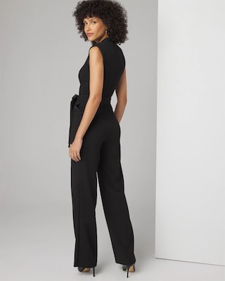 Petite Sleeveless Tie Waist Jumpsuit click to view larger image.