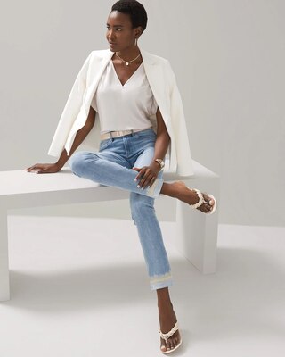 Mid-Rise Everyday Soft Denim™ Embroidered Slim Crops