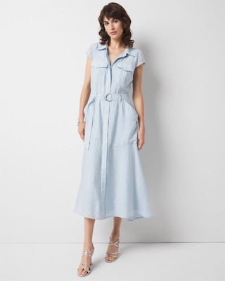 Floral Utility Shirt Dress