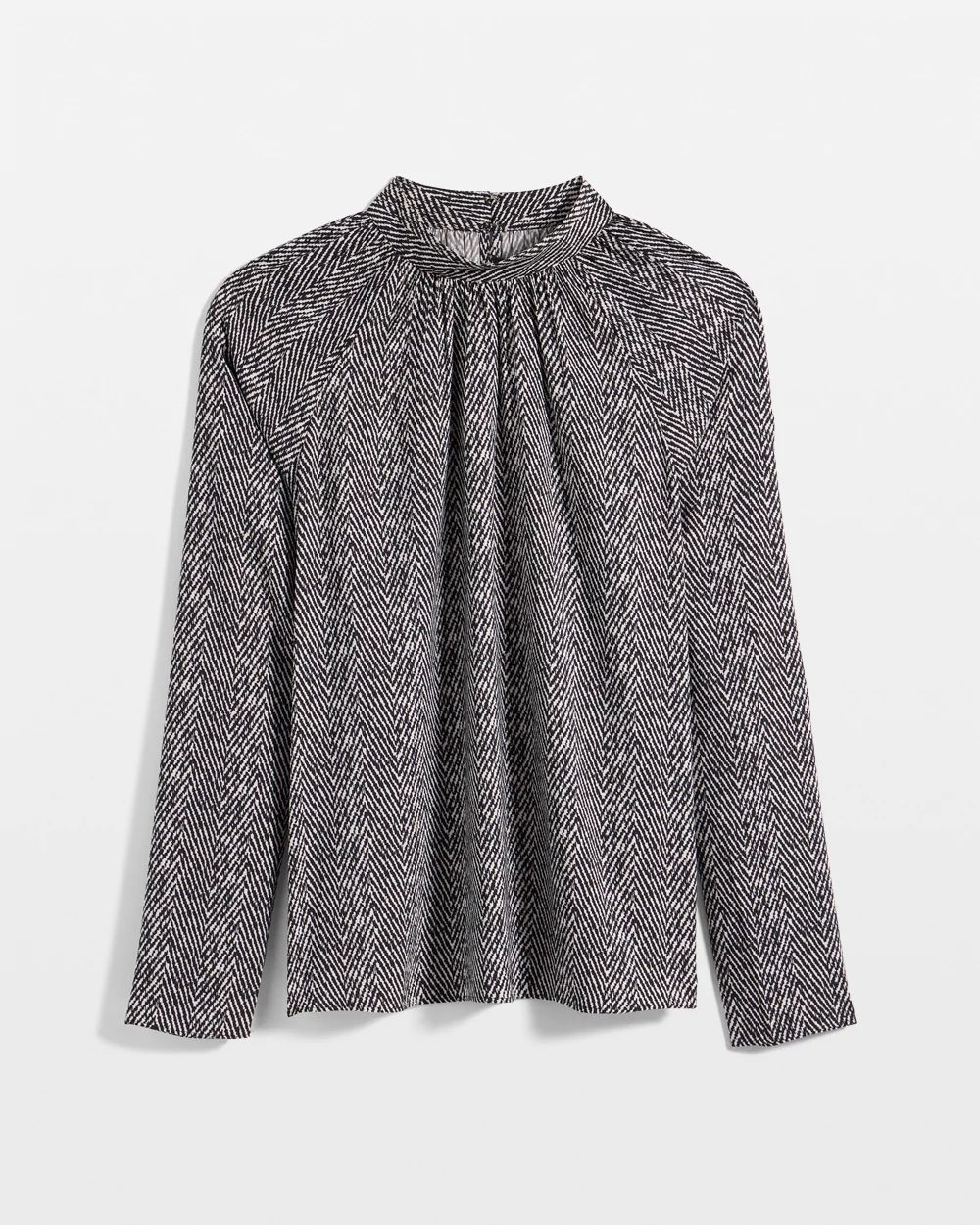 Petite Matte Satin Mock Neck Blouse click to view larger image.