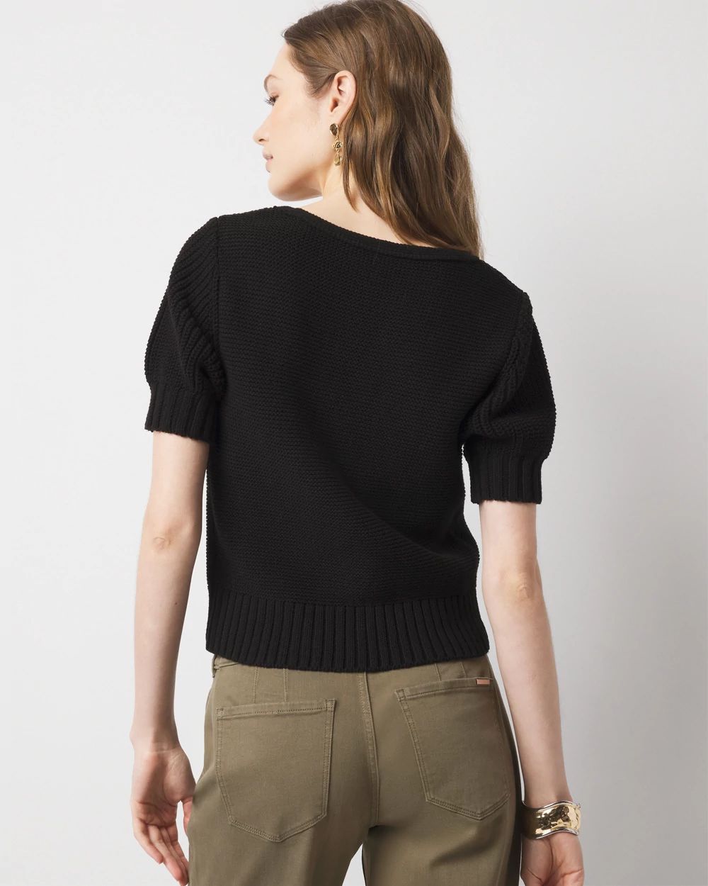 Puff Sleeve Sweetheart Pullover click to view larger image.