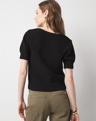 Puff Sleeve Sweetheart Pullover click to view larger image.