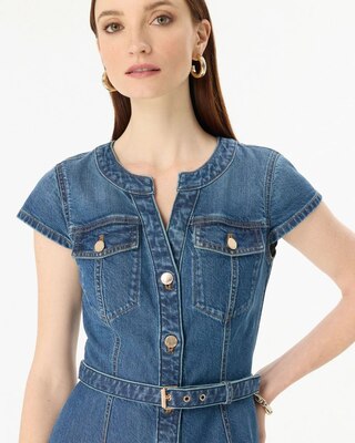 Denim Midi Shirt Dress click to view larger image.