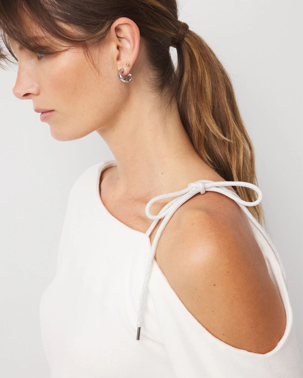 Tie-Detail Bell Sleeve Top