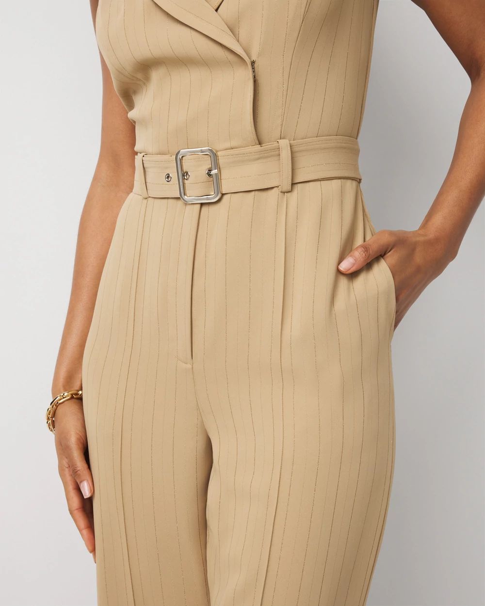 Tailored Crepe Jumpsuit click to view larger image.