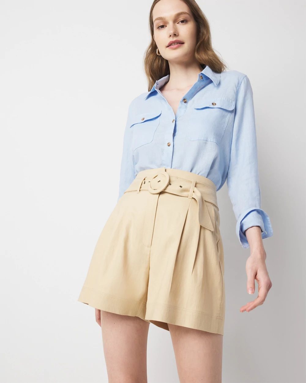 Extra High-Rise Belted Shorts