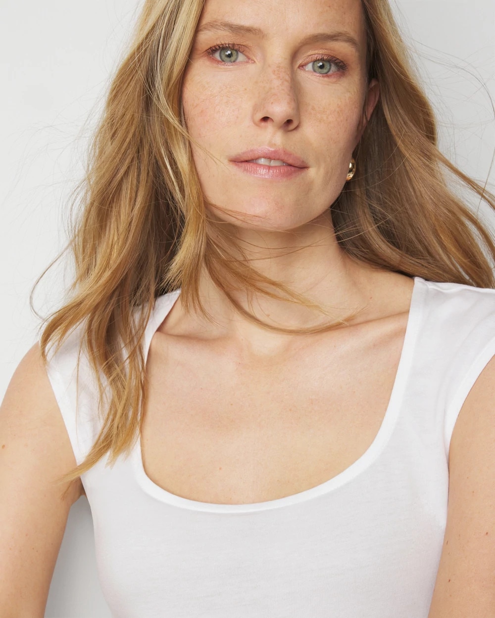 Cotton Modal Square Neck Tee