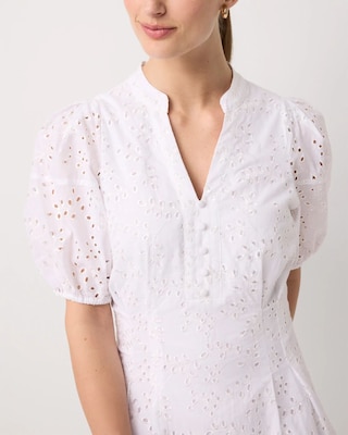 Eyelet Cotton Mini Dress click to view larger image.