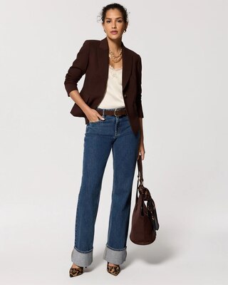 Luxe Stretch Cropped One-Button Blazer click to view larger image.