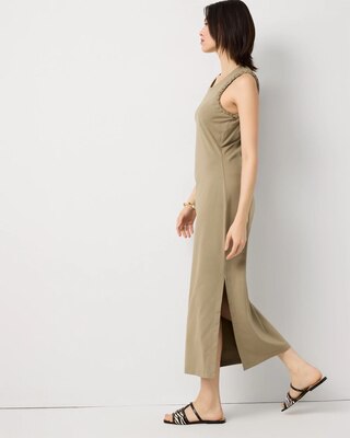 Ruched Sleeveless Midi Dress click to view larger image.