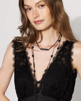 Hematite + Pavé Convertible Necklace click to view larger image.