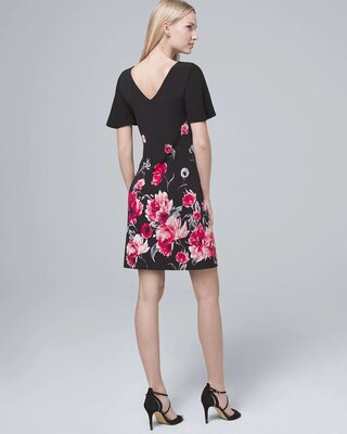 Ultimate Reversible Chiffon-Sleeve Knit Shift Dress