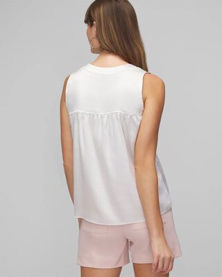 Sleeveless Topstitch Shell Top