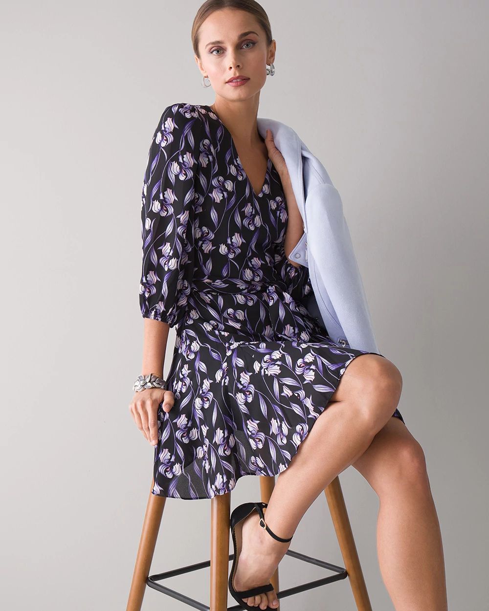 Floral Print Trapeze Style Dress