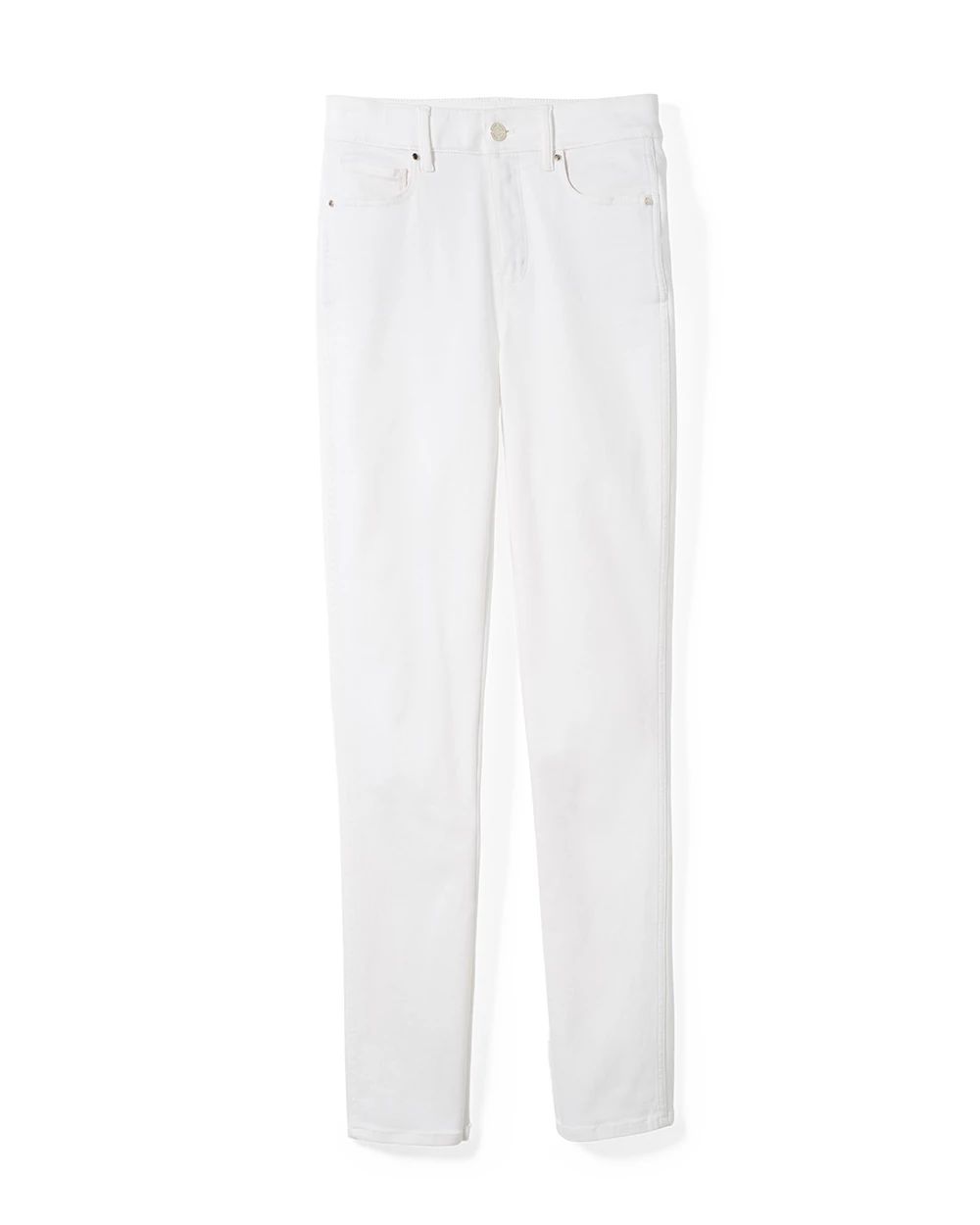 Petite High-Rise White Straight Jeans