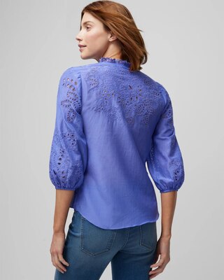 Embroidered Voile Blouse