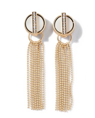 Circle Pearl Chain Drop Earrings