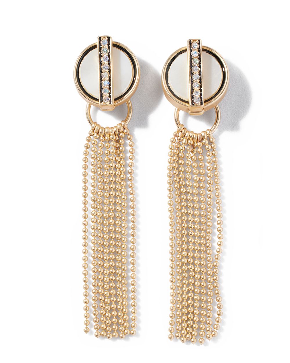 Circle Pearl Chain Drop Earrings