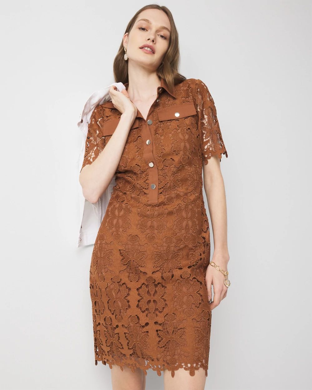 Lace Shirt Dress