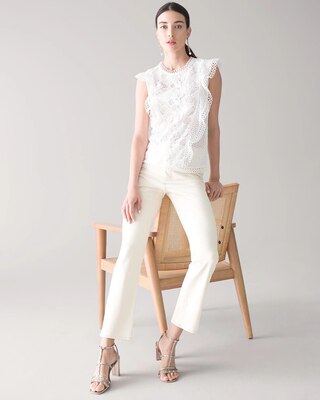 Curvy-Fit High-Rise Natural Boot Cut Cropped Jeans