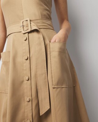 Halter Trench Midi Dress click to view larger image.