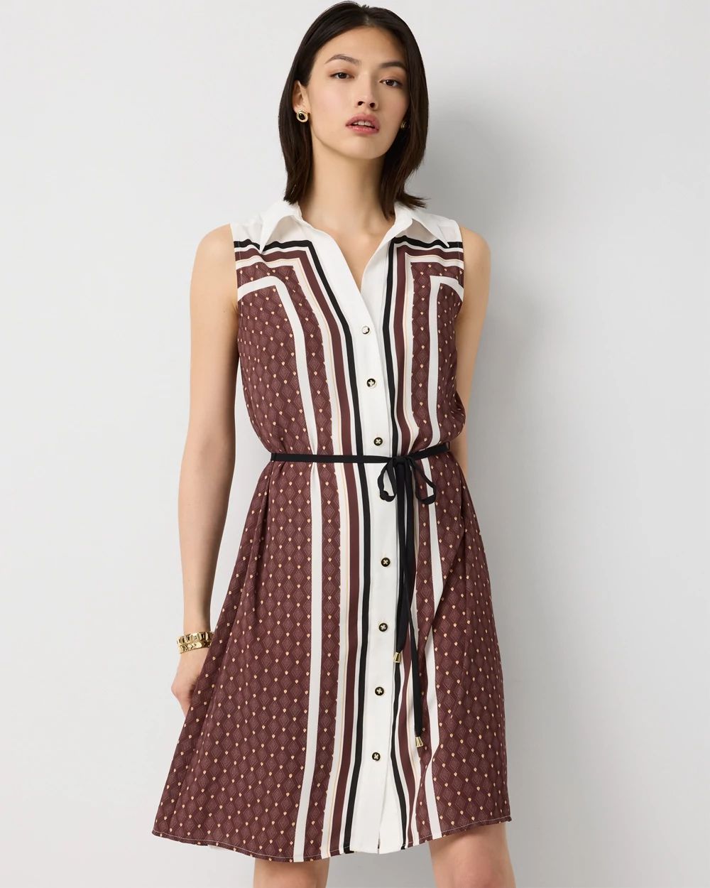 Sleeveless Shirt Dress
