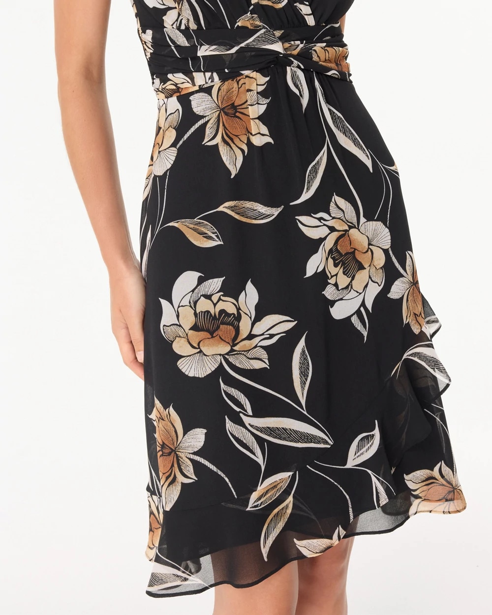 Ruched Chiffon Dress