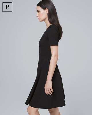 Petite Polished Knit Fit-and-Flare Dress