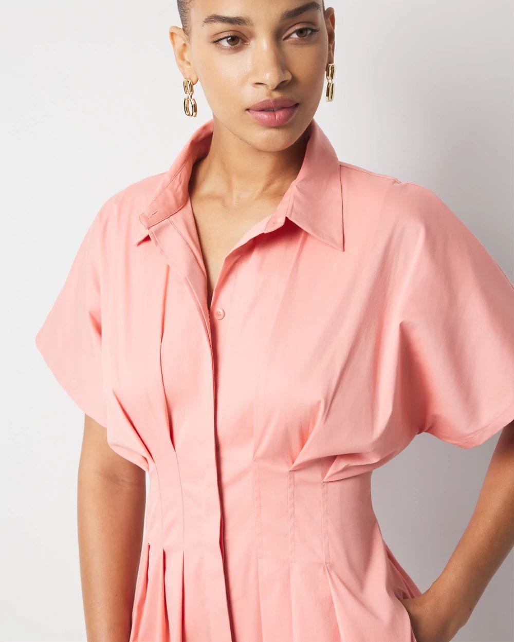 Poplin Corset Shirt Dress
