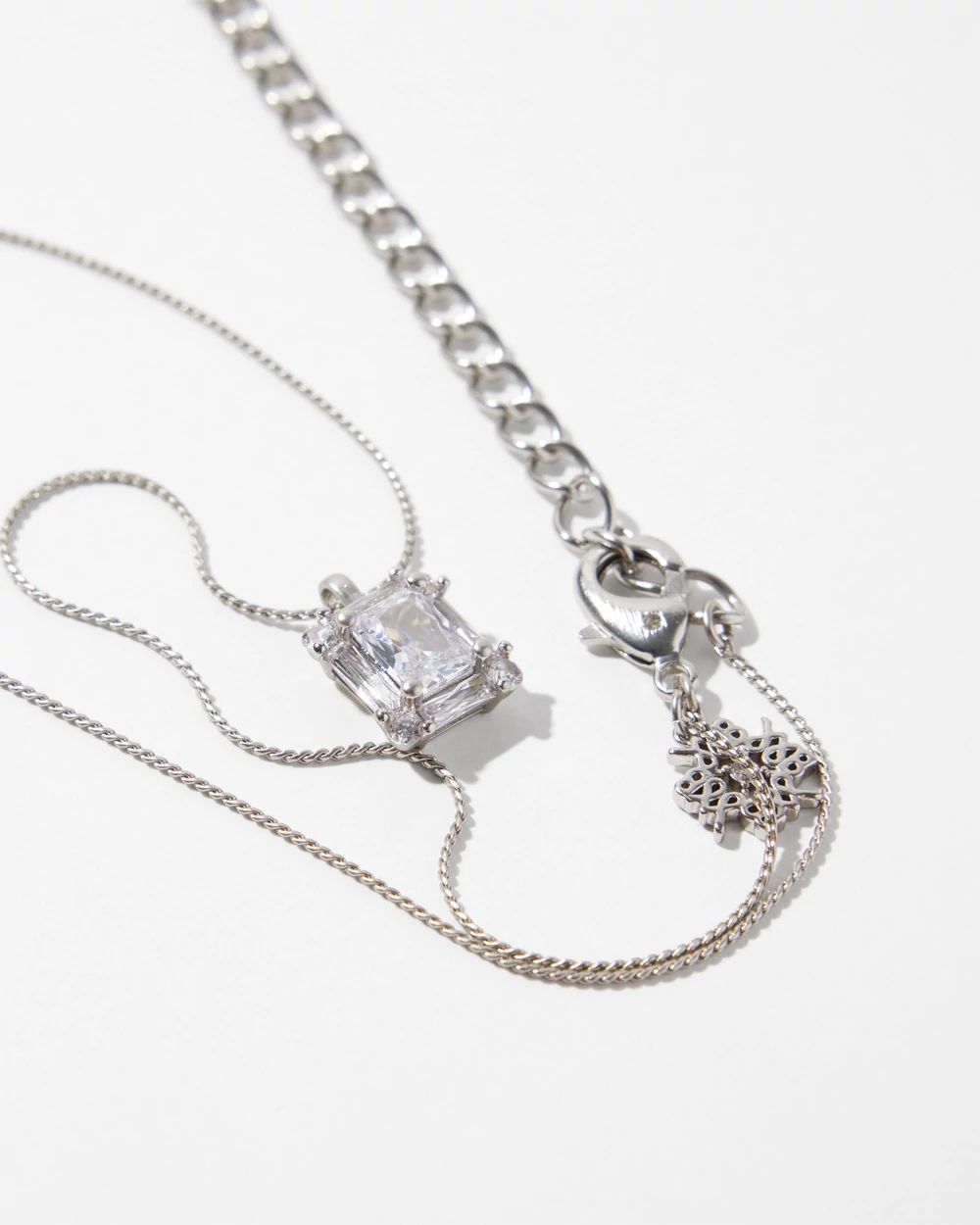 Silvertone Crystal Pendant
