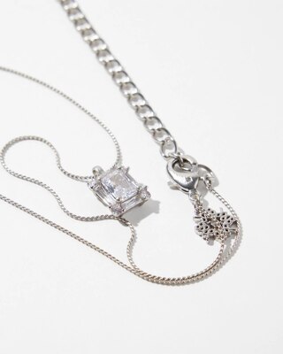 Silvertone Crystal Pendant