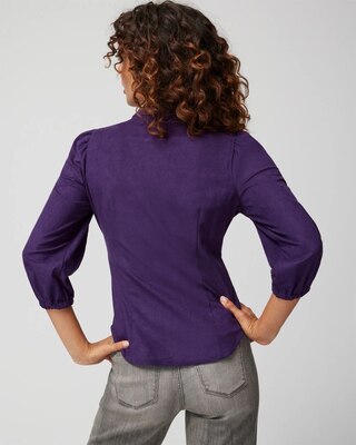 Elbow Sleeve Vegan Suede Shirt