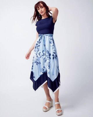 Handkerchief-Hem Midi Dress
