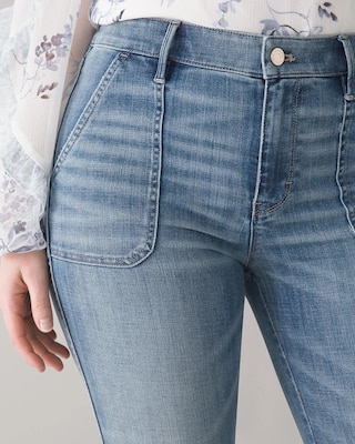 High-Rise Everyday Soft Denim™ Patch Pocket Straight Crop Jeans click to view larger image.