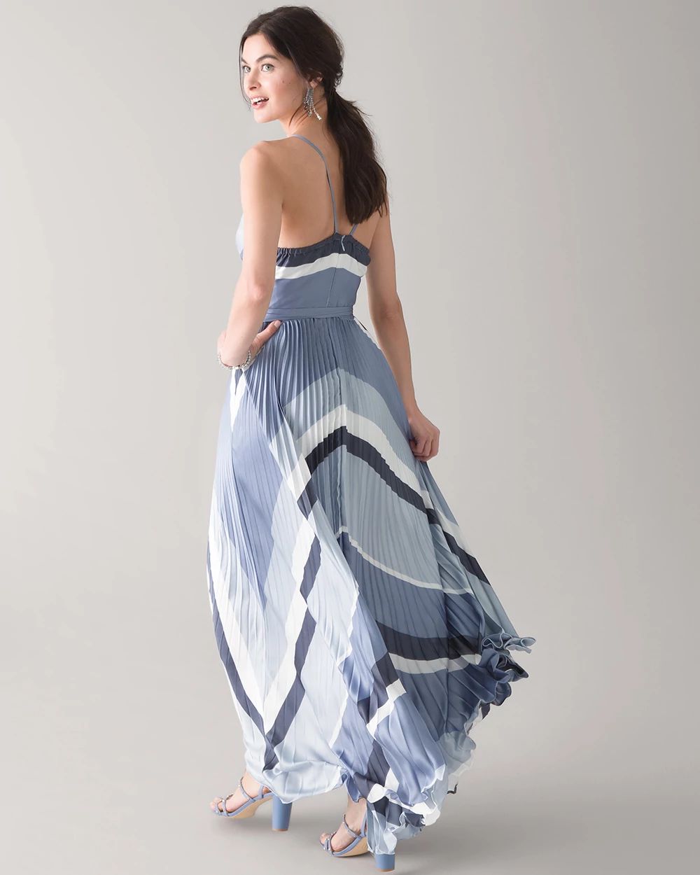 Petite Pleated Halter Maxi Dress White House Black Market