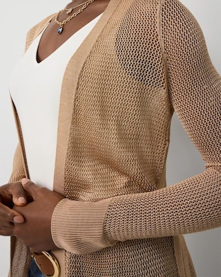 Open Stitch Longline Cardigan click to view larger image.