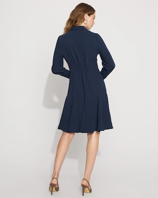 Tie-Neck Twill Shirt Dress click to view larger image.