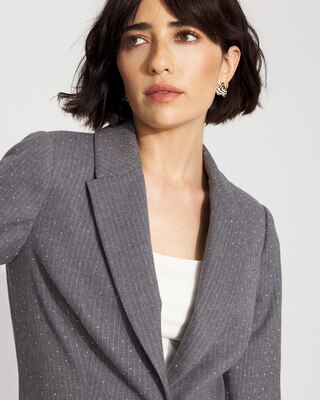 Relaxed Pinstripe One-Button Blazer click to view larger image.