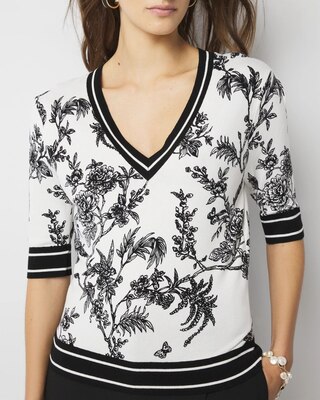 Floral Printed Sweater click to view larger image.