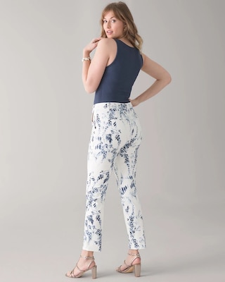 Curvy Mid-Rise Floral Slim Ankle Pants click to view larger image.