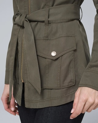 Petite Soft Utility Jacket with Removable Belt