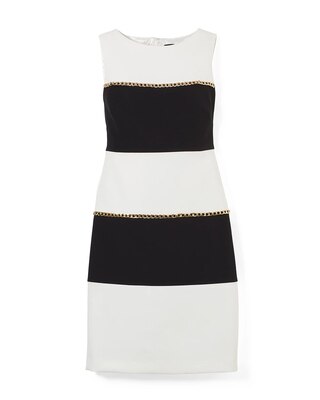 Colorblock & Chain Detail Shift Dress