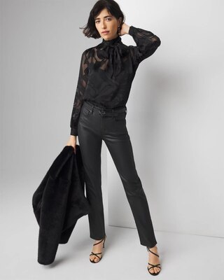 Rose Print Burnout Blouse click to view larger image.
