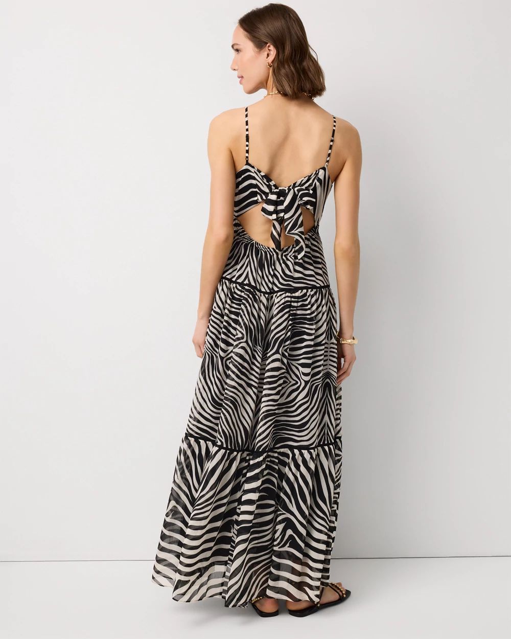 Tie-Back Tiered Maxi Dress