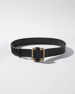Twisted Buckle Denim Belt