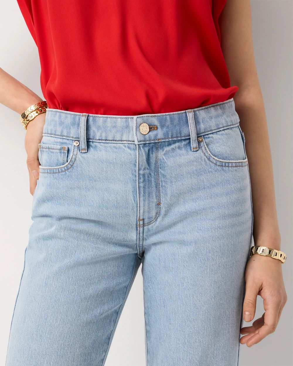 Mid-Rise Straight Ankle Jean